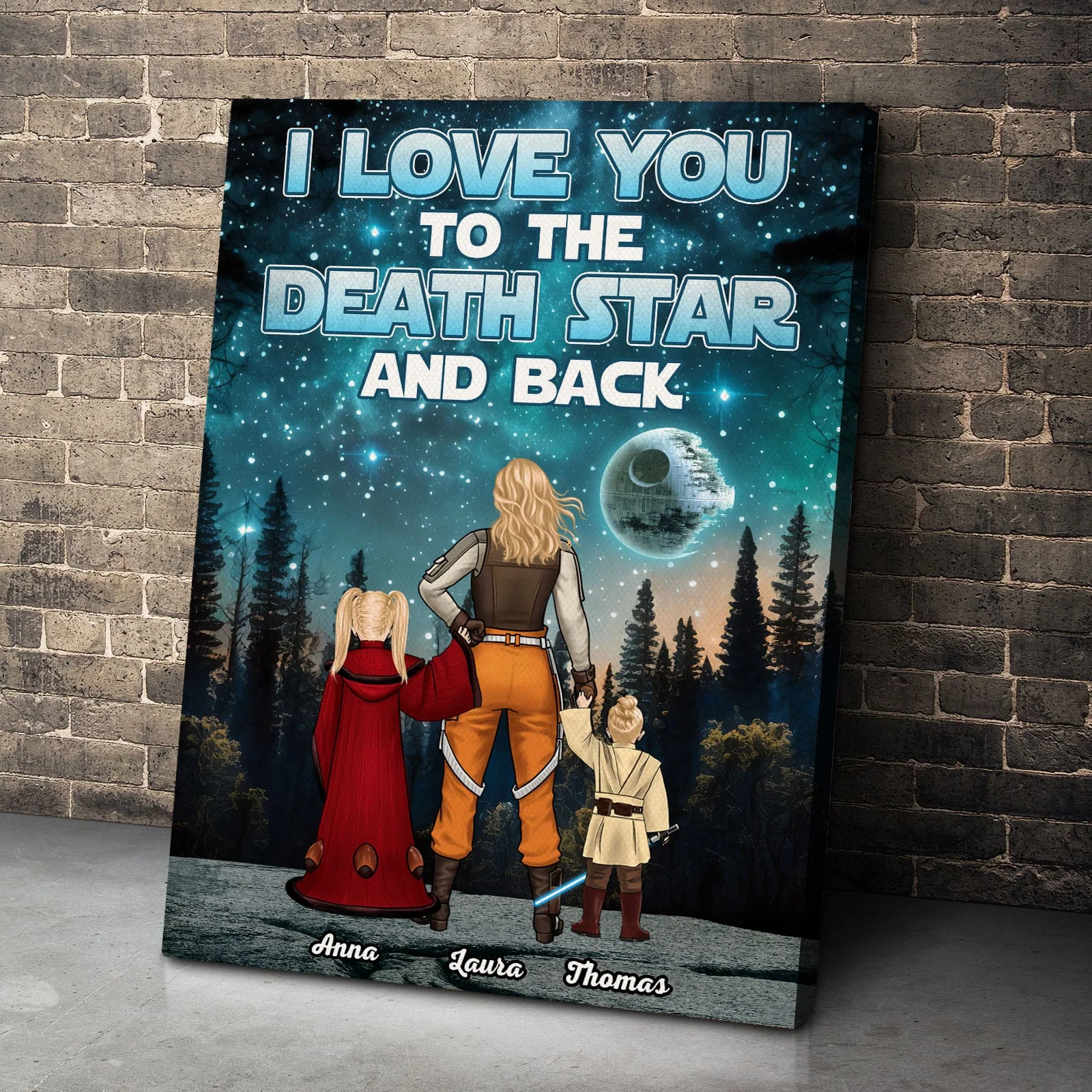 Stwa I Love You To The Moon And Back - Personalized Canvas Poster - Gift For Mom, Mother's Day | CL08 NA94 - Image 2
