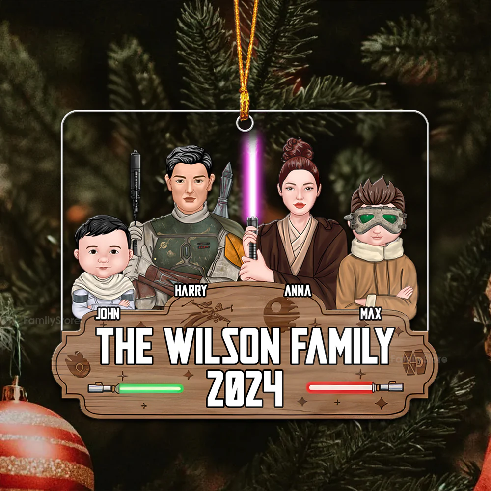 Stwa Our Adventure To the Galaxy - Personalized Acrylic Ornament - Gift For Family Members - CL46 NA94