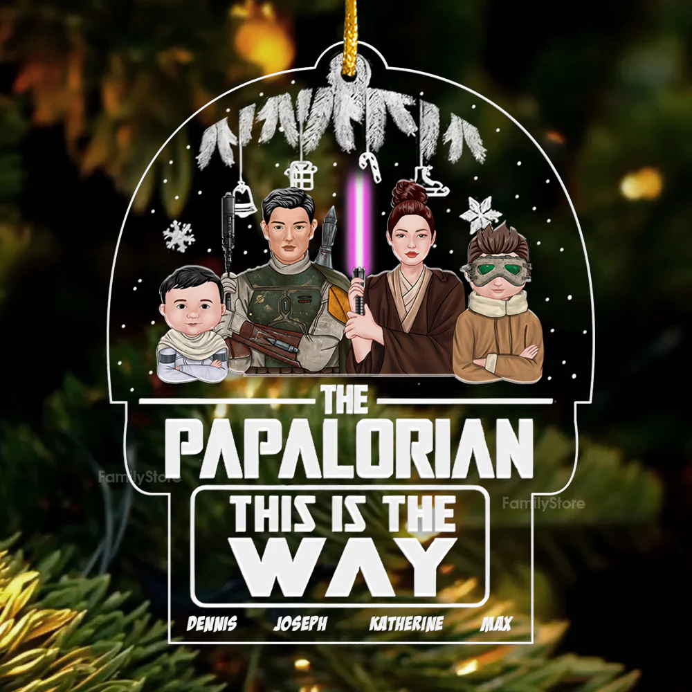 Stwa The Papalorian This Is The Way - Personalized Acrylic Ornament - Gift For Family Members - CL46 NA94 - Image 2