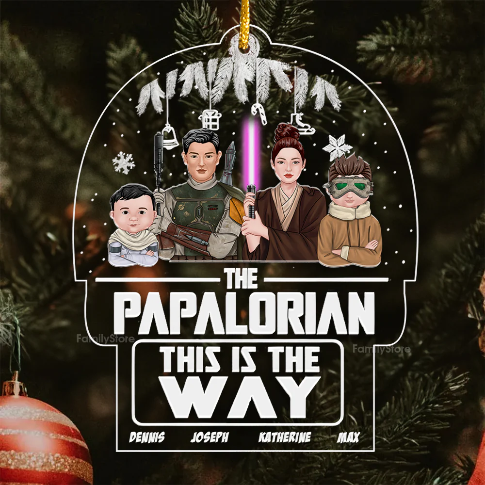 Stwa The Papalorian This Is The Way - Personalized Acrylic Ornament - Gift For Family Members - CL46 NA94 - Image 3
