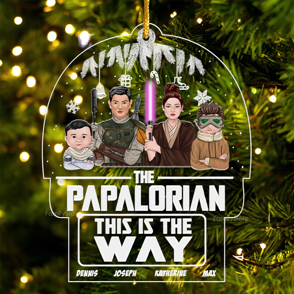 Stwa The Papalorian This Is The Way - Personalized Acrylic Ornament - Gift For Family Members - CL46 NA94 - Image 4