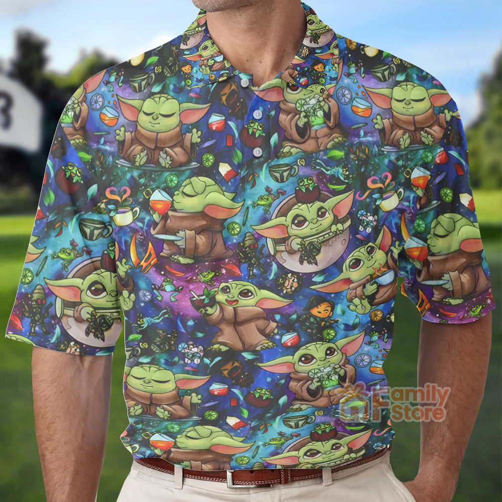 Stwa Baby Yoda Cocktail - Men Polo Shirt - Image 2