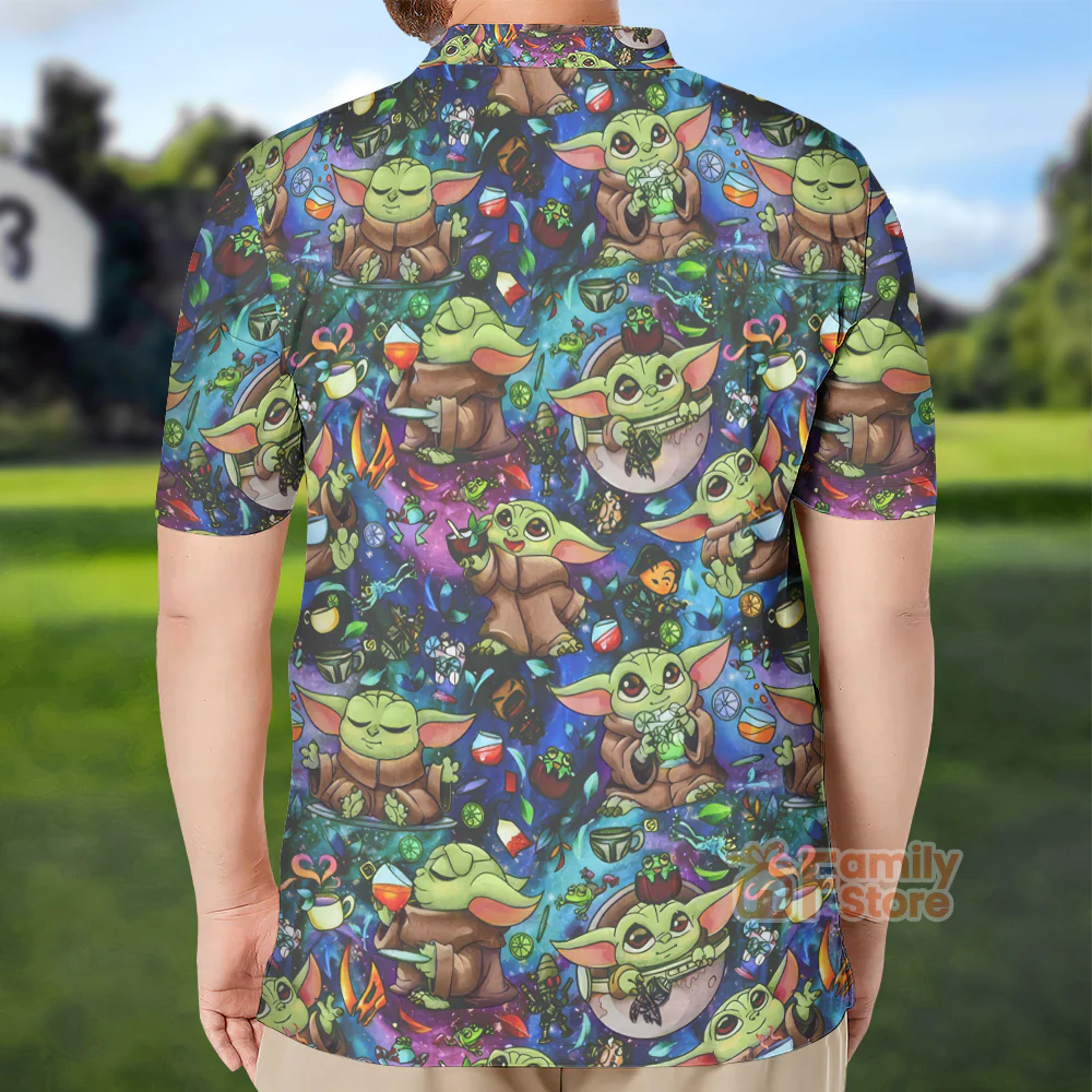 Stwa Baby Yoda Cocktail - Men Polo Shirt - Image 3