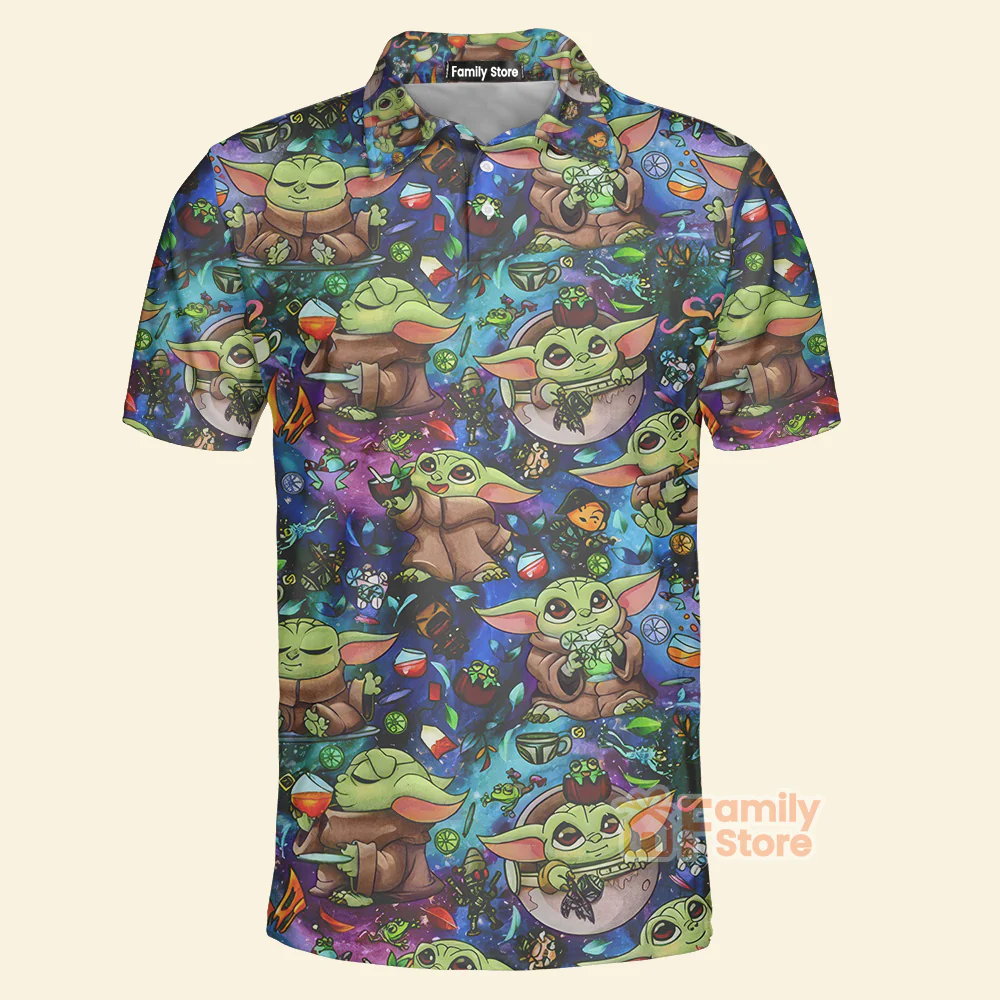 Stwa Baby Yoda Cocktail - Men Polo Shirt - Image 4