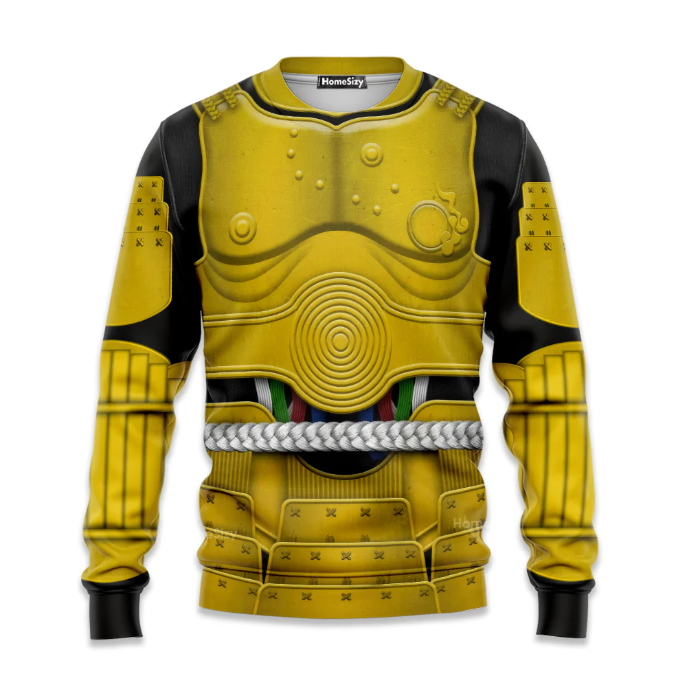 Stwa C-3PO Samurai Costume Hoodie Sweatshirt Sweatpants Tshirt Hawaiian Shirt CSSWR039 - Image 6