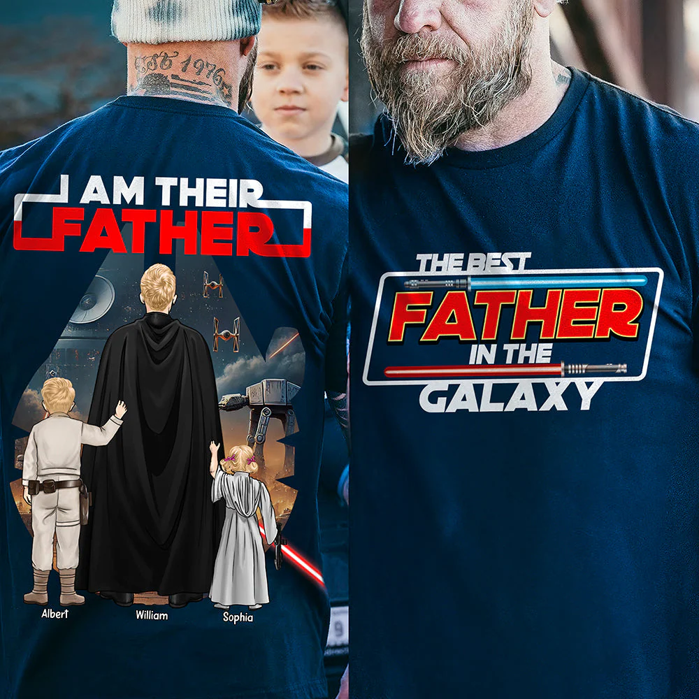 Star Wars Dad of Glaxy - Personalized Tshirt Two Side - Gift for Dad, Father's Day | CL08 - Image 3