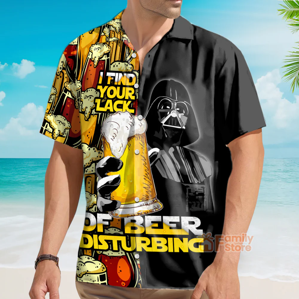 Stwa Darth Vader I Find Your Lack Of Beer Disturbing - Hawaiian Shirt - Image 3