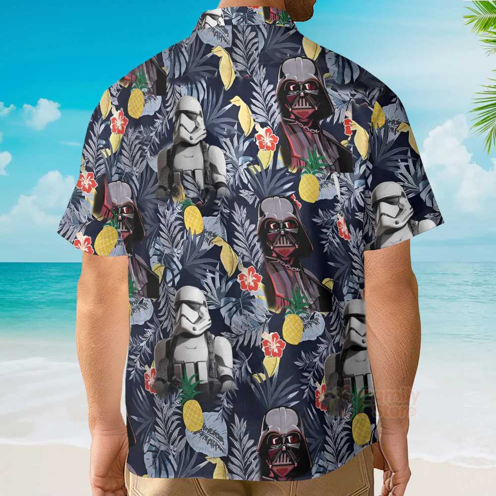 Stwa Darth Vader Storm Trooper Flower Hawaiian Shirt - Image 4