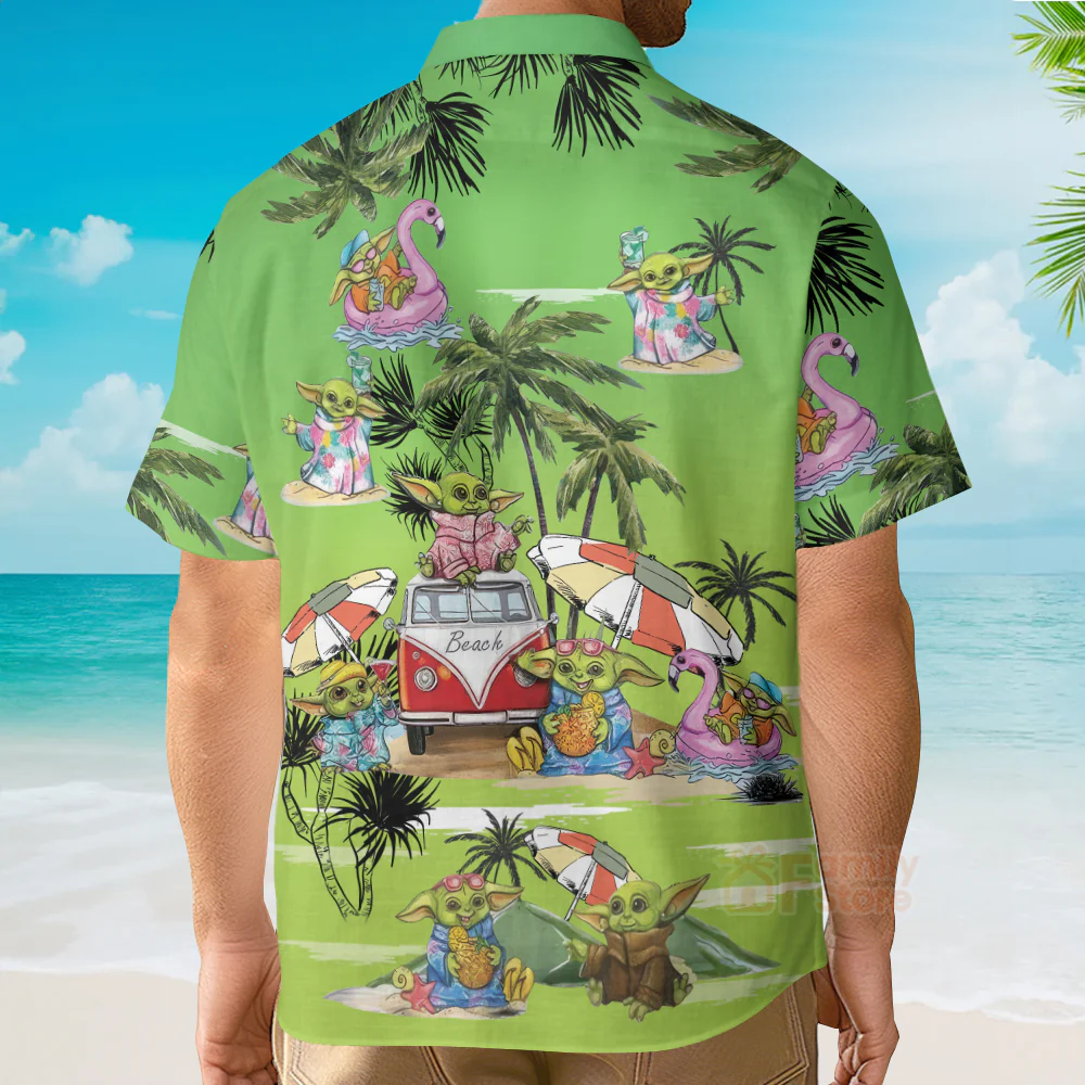 Stwa Disney Baby Yoda Cool Hawaiian Shirt - Image 4