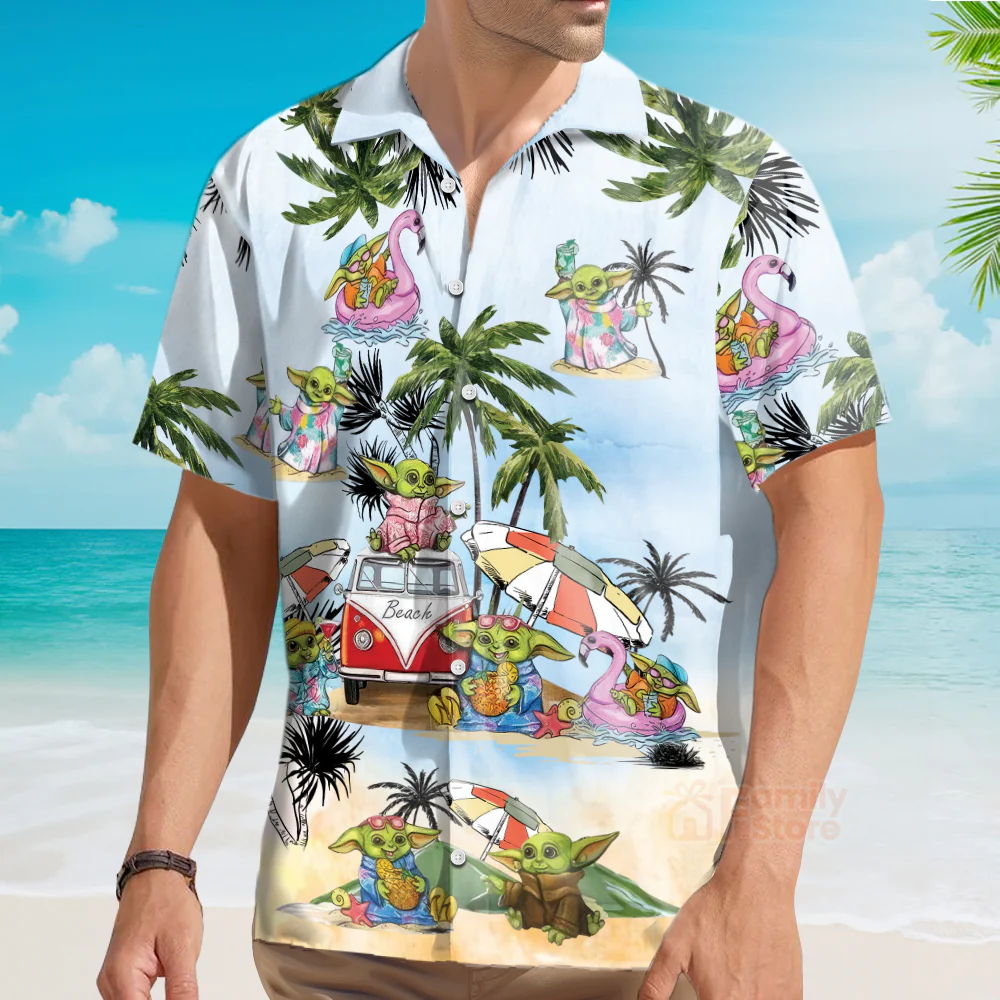 Stwa Disney Baby Yoda Hawaiian Shirt - Image 4