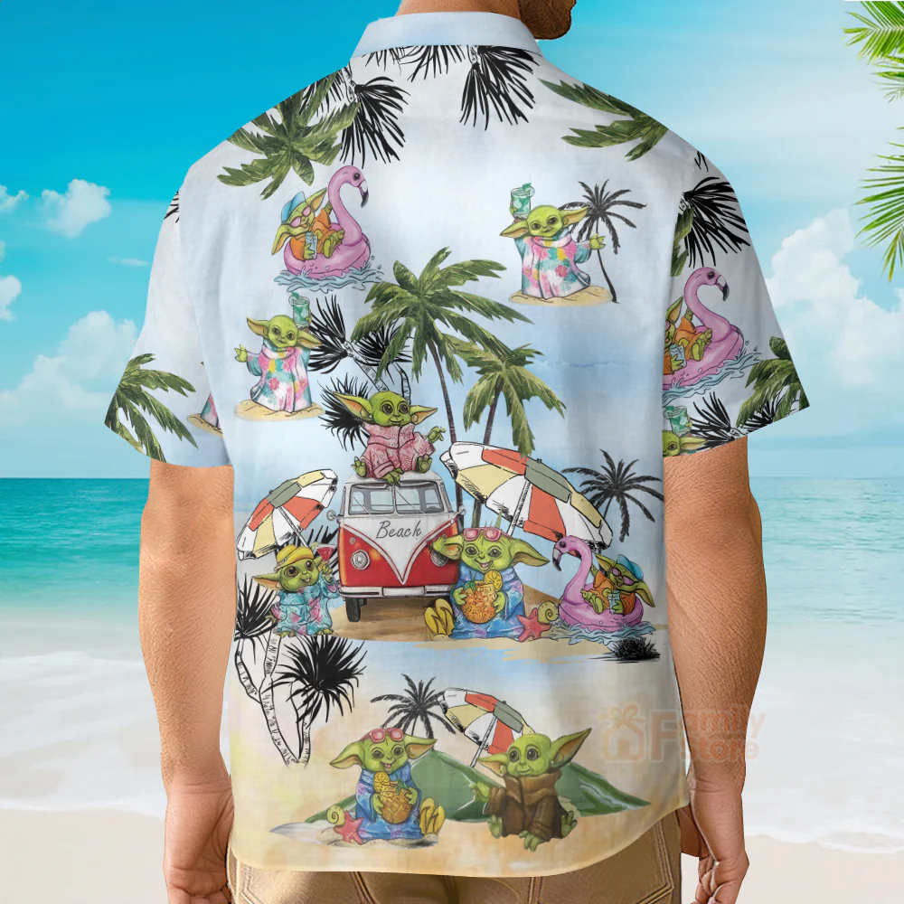 Stwa Disney Baby Yoda Hawaiian Shirt - Image 5