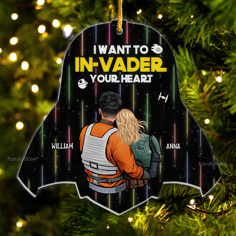 Stwa I Want To In-Vader Your Heart - Gift For Couples - Personalized Acrylic Ornament
