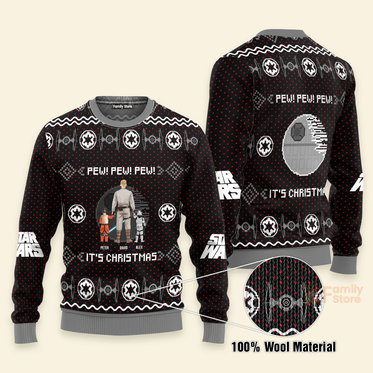 Stwa Imperial Pew Pew - Gift for Dad, Grandpa, Husband - Personalized Ugly Sweatshirt - CL08 NH96 - Image 3