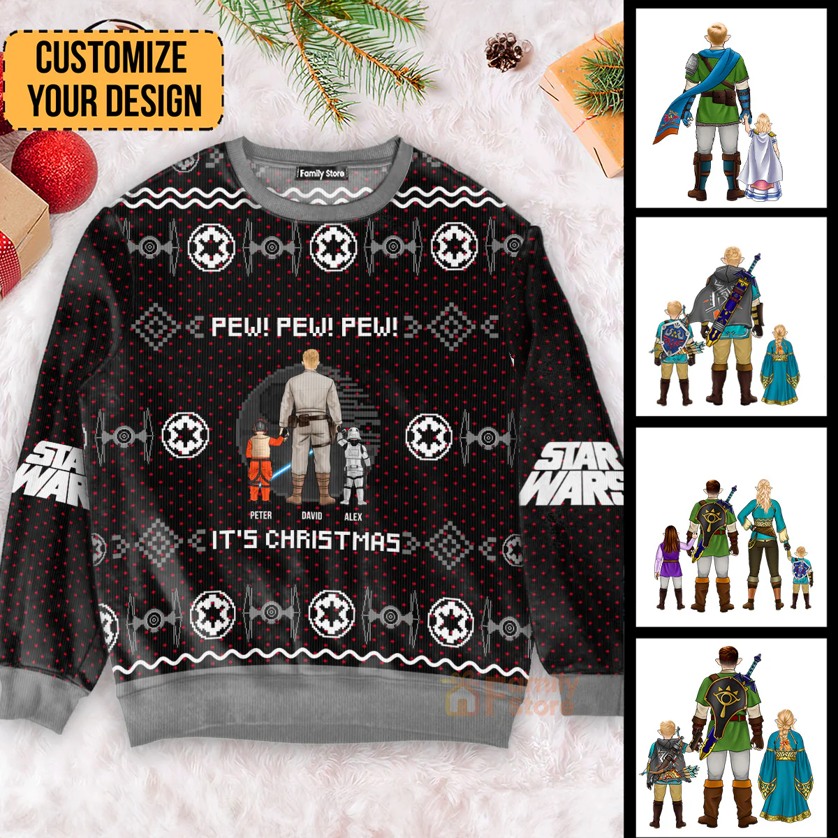 Stwa Imperial Pew Pew - Gift for Dad, Grandpa, Husband - Personalized Ugly Sweatshirt - CL08 NH96 - Image 4