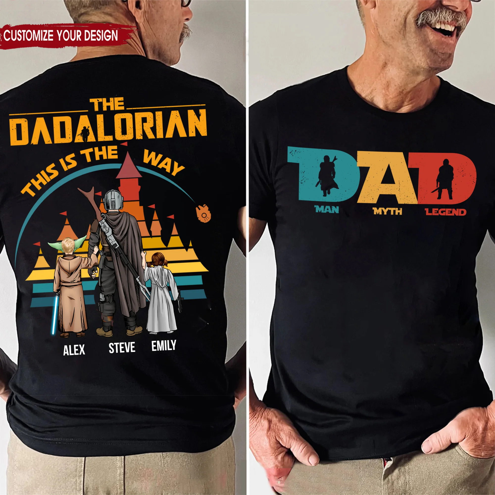 Stwa My Dad My Myth My Legend - Gift For Father's Day - Personalized Shirt 2 Side - Image 2