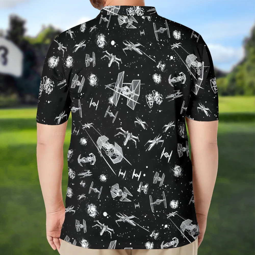 Stwa Spacecraft Pattern - Men Polo Shirt - Image 2