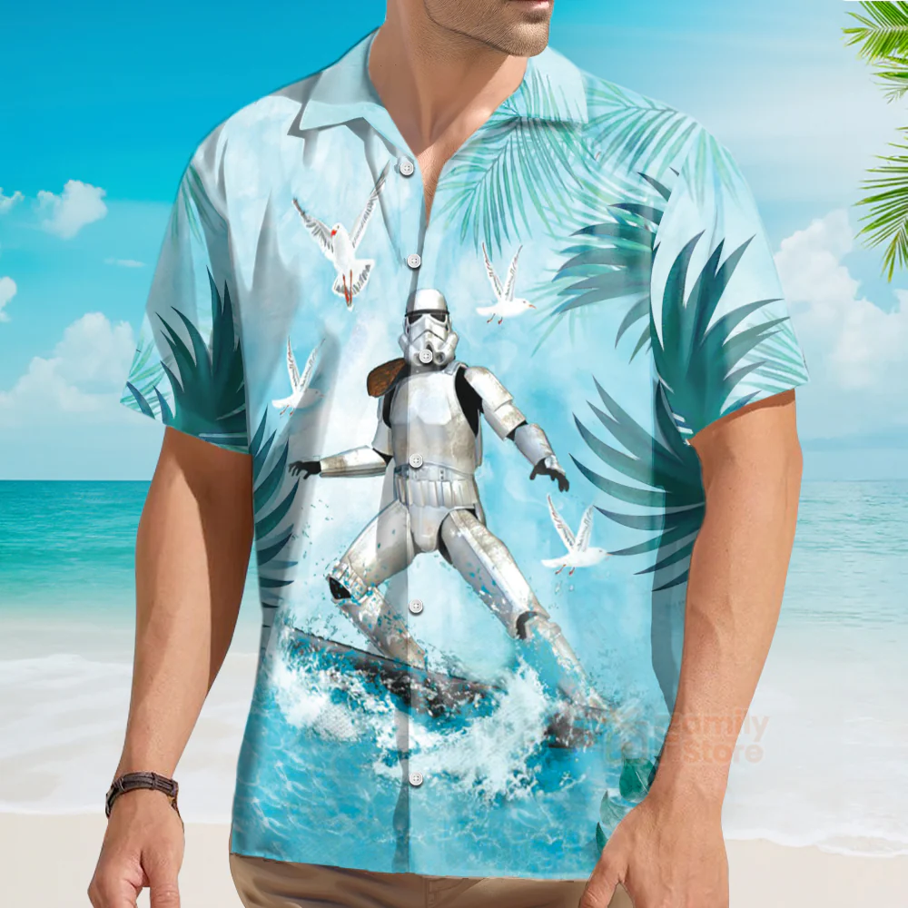Stwa Stormtrooper Surfing Hawaiian Shirt - Image 3