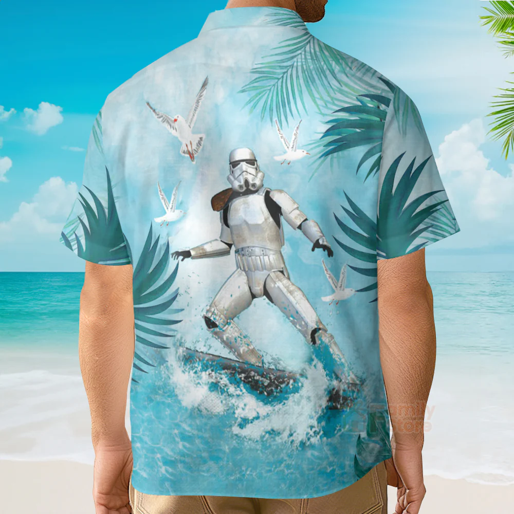 Stwa Stormtrooper Surfing Hawaiian Shirt - Image 4