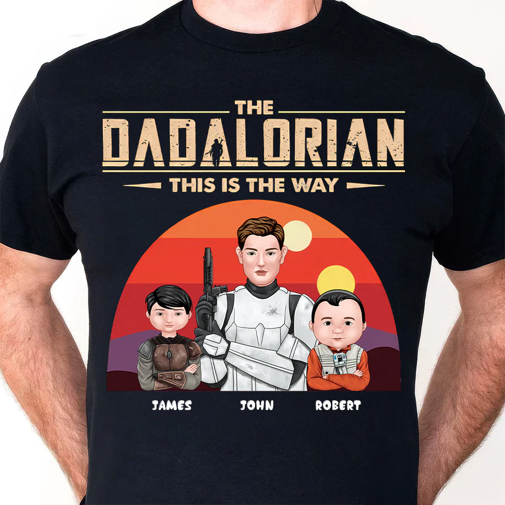 Stwas The Dadalorian This Is The Way Version 2 - Personalized Shirt - Gift For Dad, Father’s Day | CL46 NA94 - Image 5