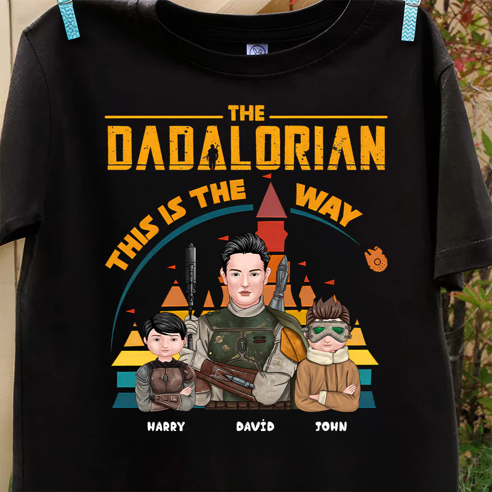 Stwas The Daddalorian This Is The Way - Personalized Shirt - Gift For Dad, Father’s Day | CL46 NA94 - Image 6