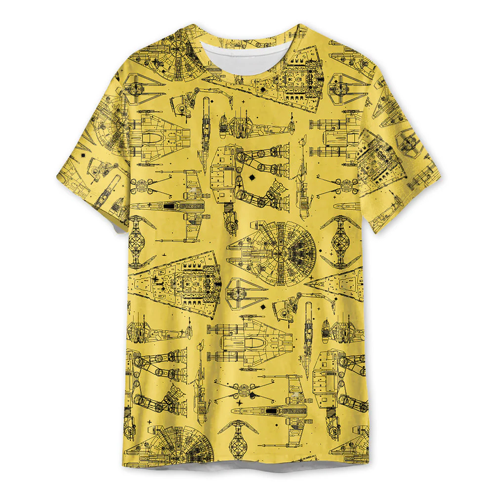 Stwa Yellow Space Ship - 3D T-shirt