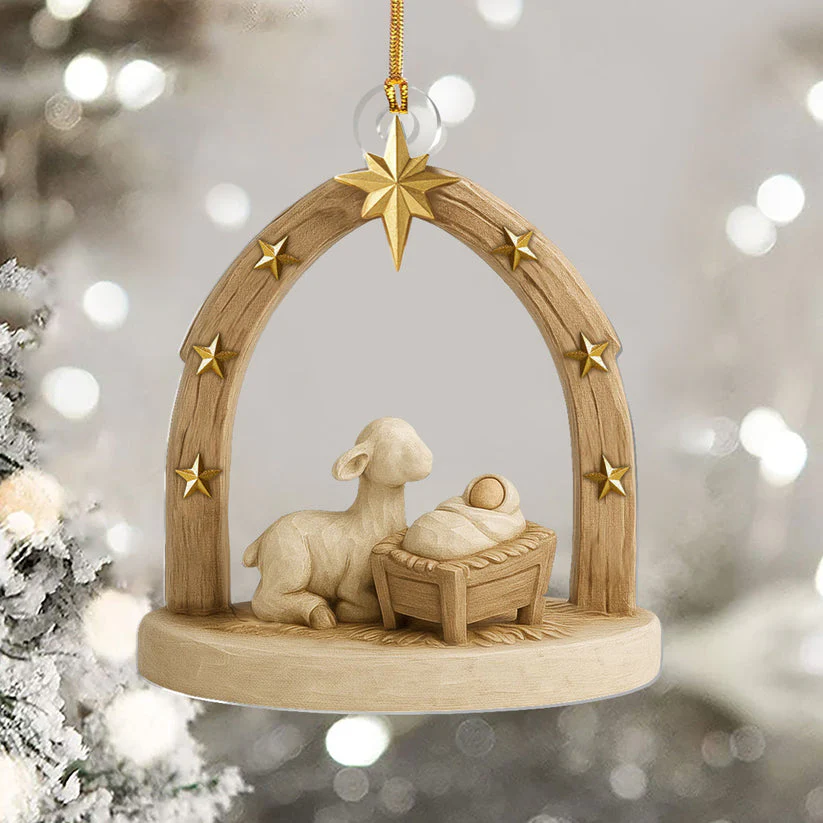 Starry Night Baby Jesus - 1 Layer Acrylic Ornament - Gift for Chirstmas HL128 - Image 3
