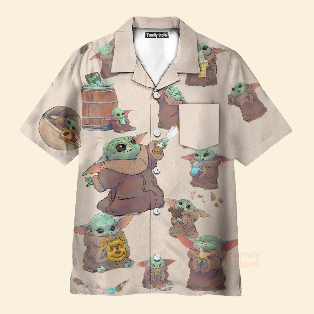Starwars Baby Yoda Eating Everything - Hawaiian Shirt - Image 2