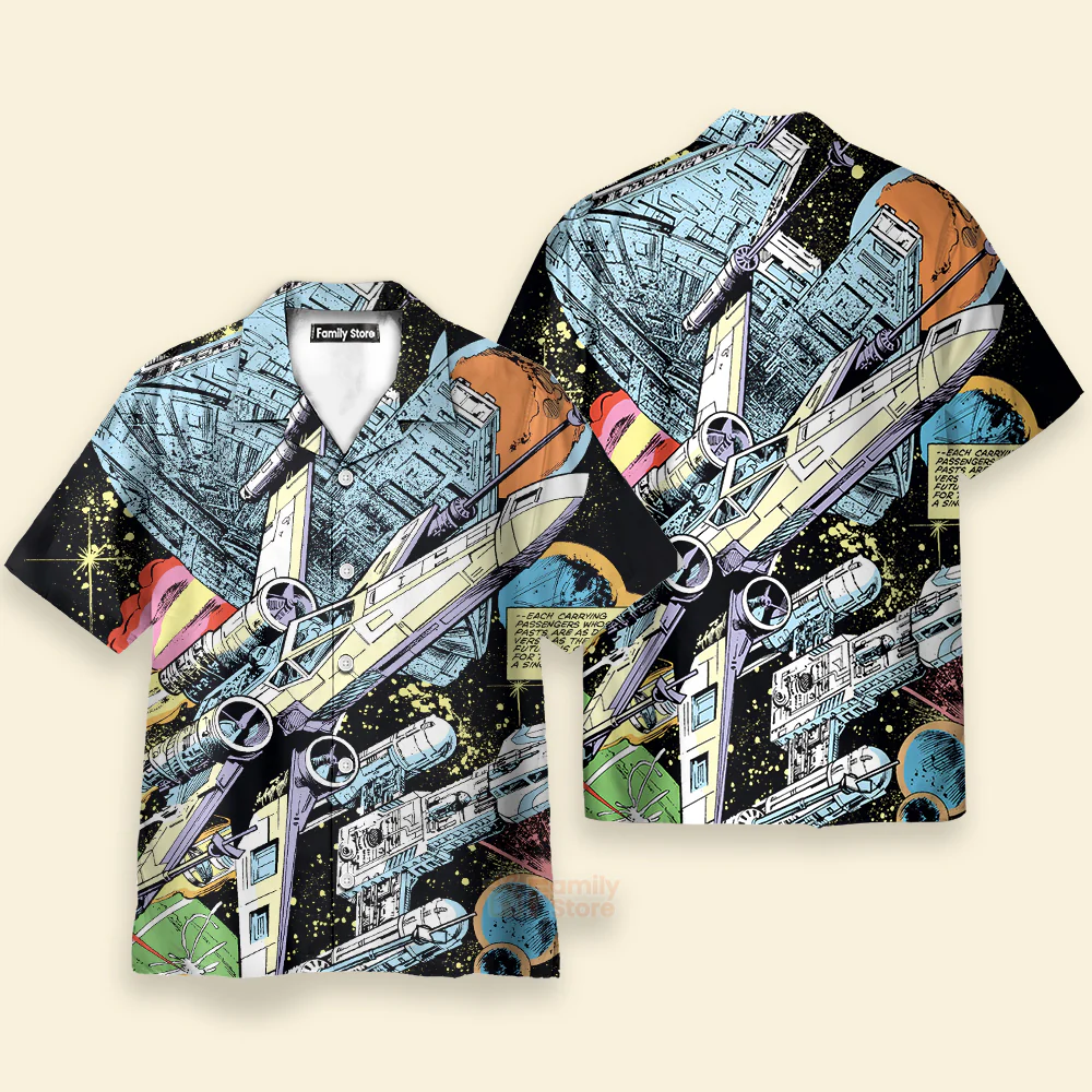 Starwars Han Solo Spaceship - Hawaiian Shirt For Men, Women, Kids - Image 2