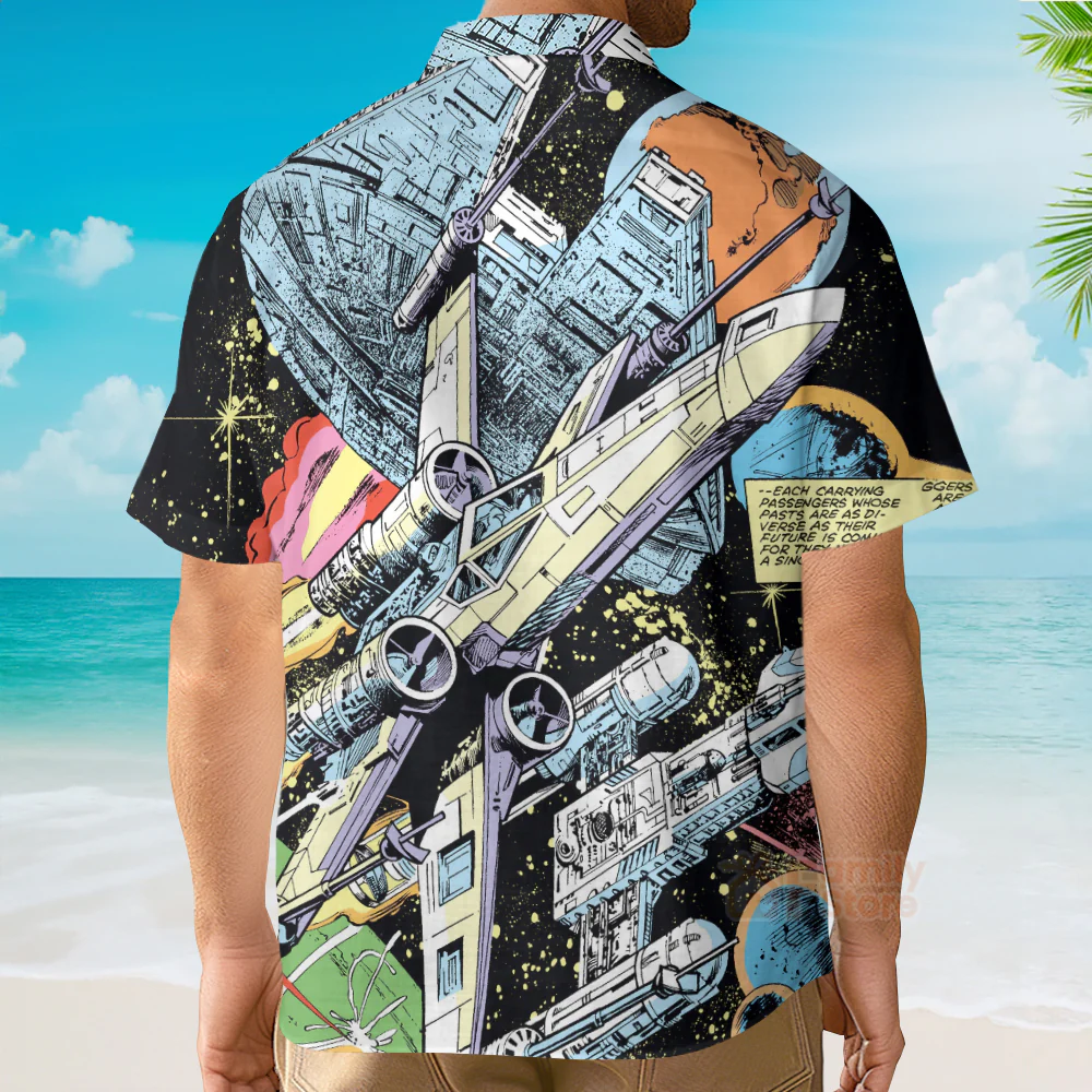 Starwars Han Solo Spaceship - Hawaiian Shirt For Men, Women, Kids - Image 4