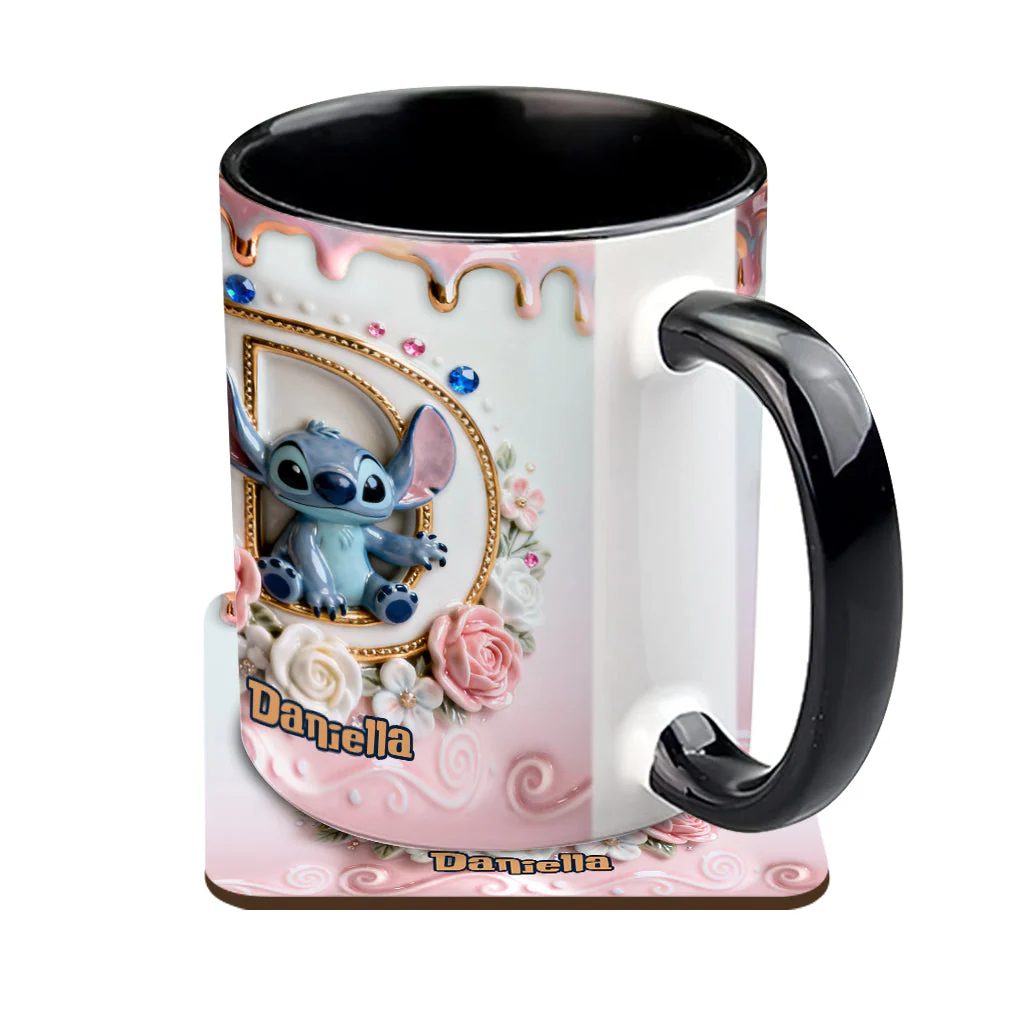 Sti Alphabet - Personalized 3D Inflated Effect Accent Mug - Gift For Daughter, Her HH01 - Image 5