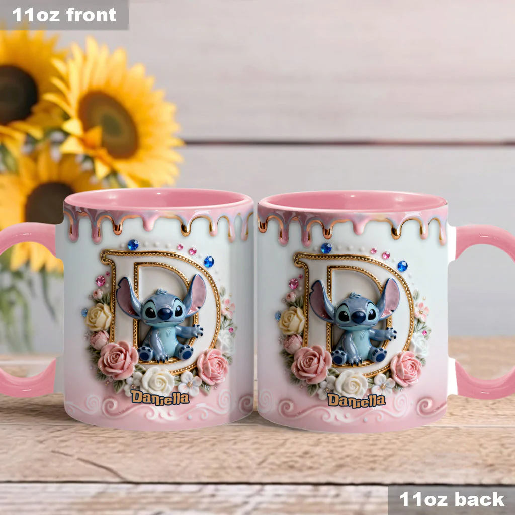 Sti Alphabet - Personalized 3D Inflated Effect Accent Mug - Gift For Daughter, Her HH01 - Image 6