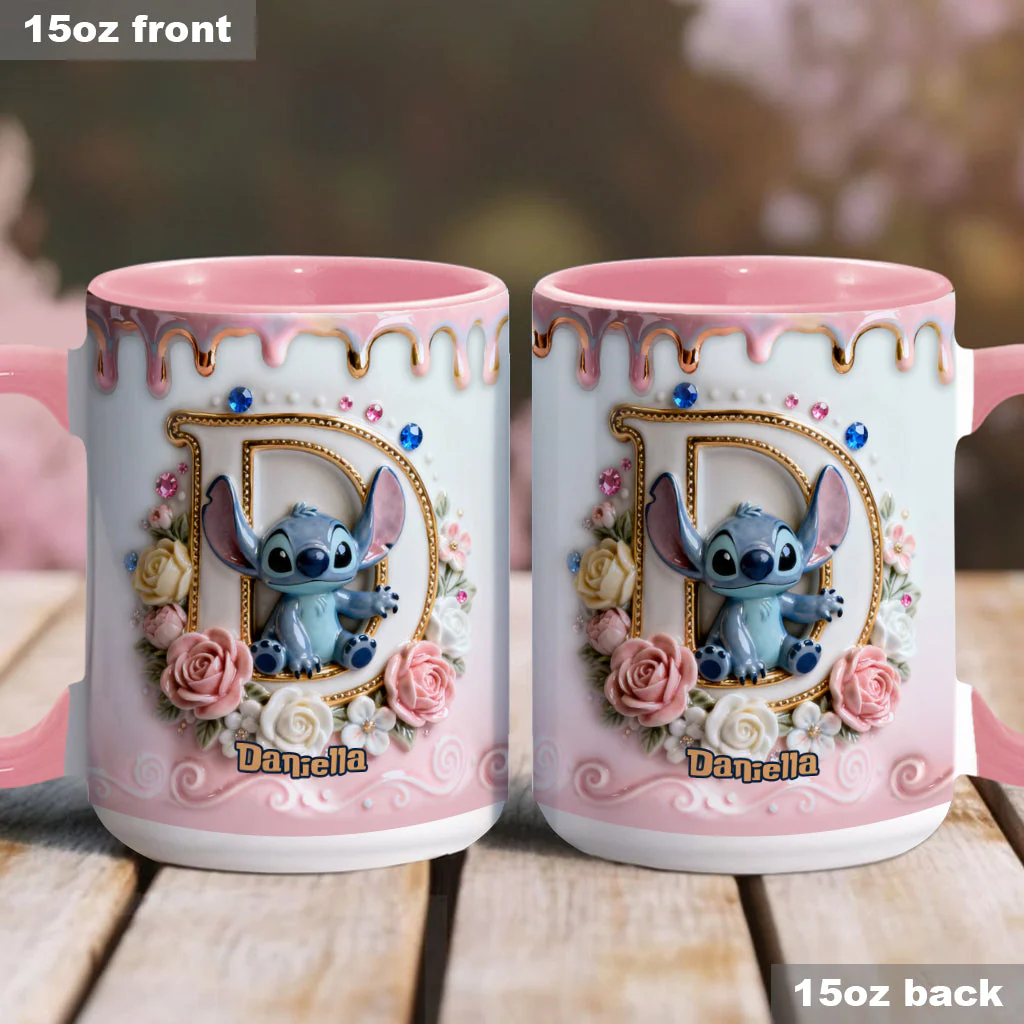 Sti Alphabet - Personalized 3D Inflated Effect Accent Mug - Gift For Daughter, Her HH01 - Image 7