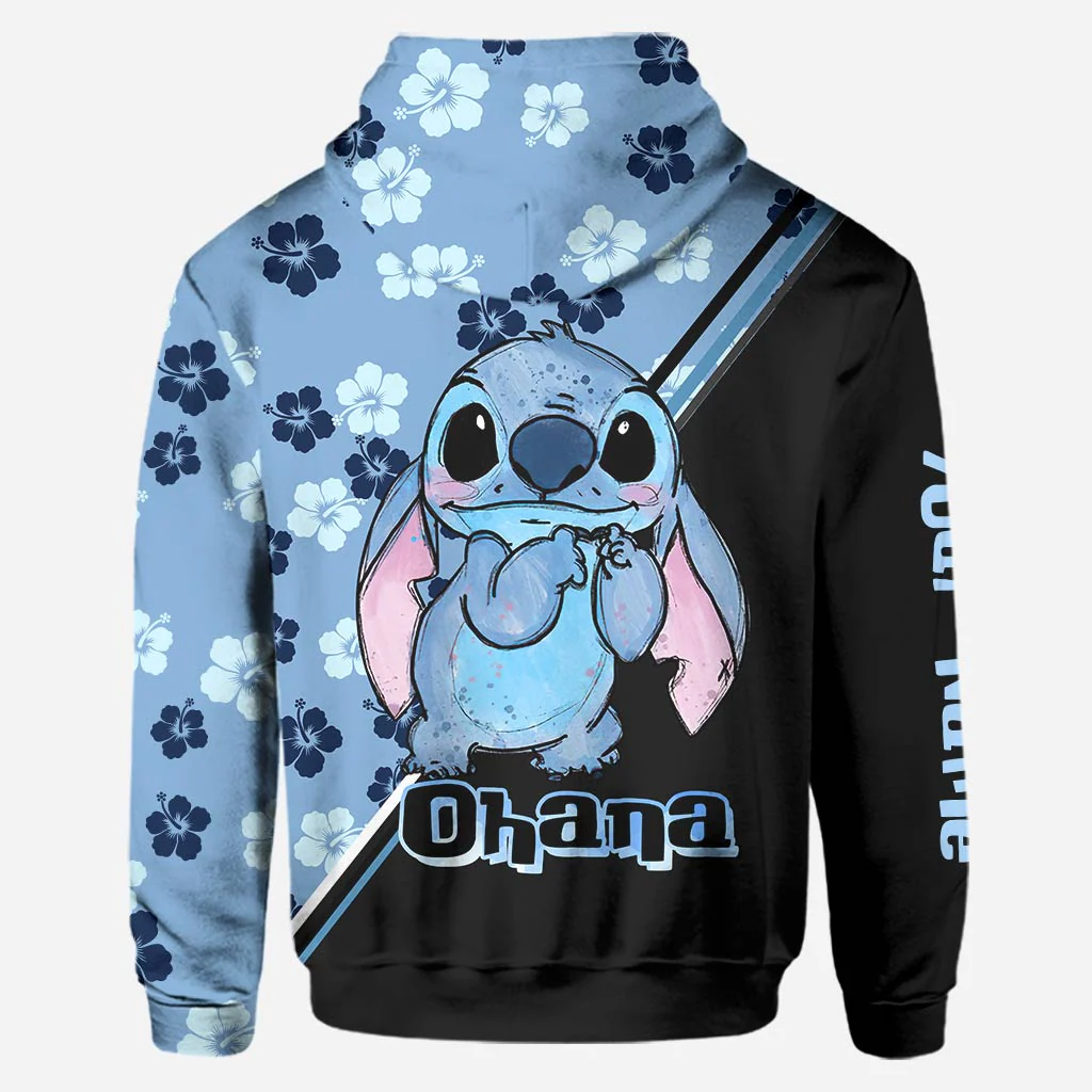 Sti Blue Flower Ohana - Personalized Hoodie and Leggings - Gifts For Her NL122 - Image 6