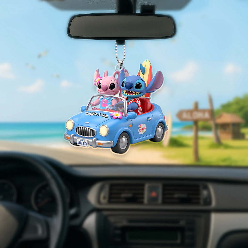 Sti Cute Alien Monster Drive A Car - Personalized Car Hanging Ornament - Gift For Family Members NA94 - Image 2