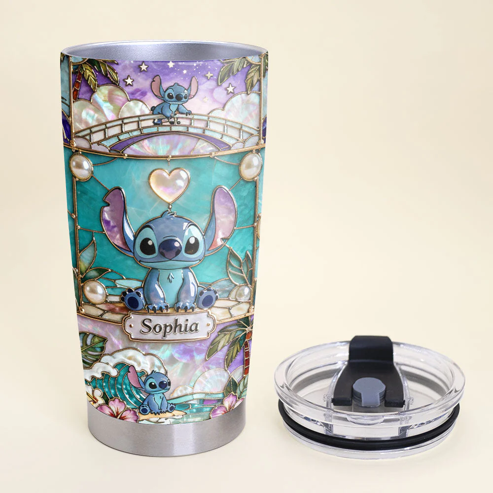 Sti Cute Blue Alien - Personalized Tumbler - Gift For Movie Fans NL122 - Image 3