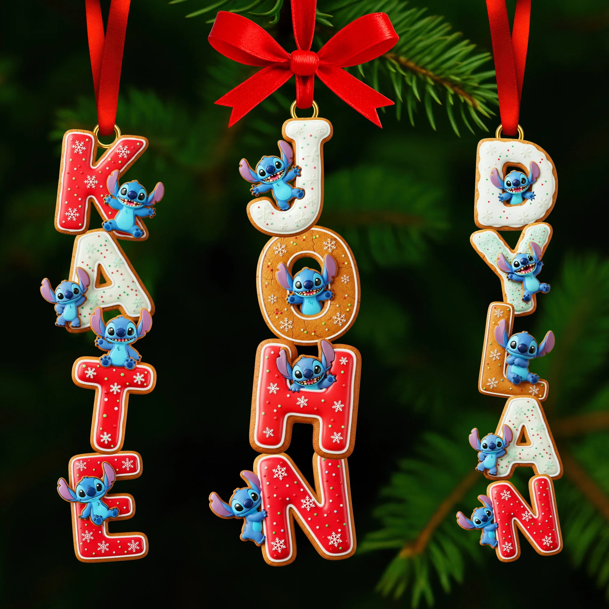 Sti Gingerbread Custom Name Alphabet 2025 - Personalized Acrylic Ornament - Christmas Gift For Family NA94