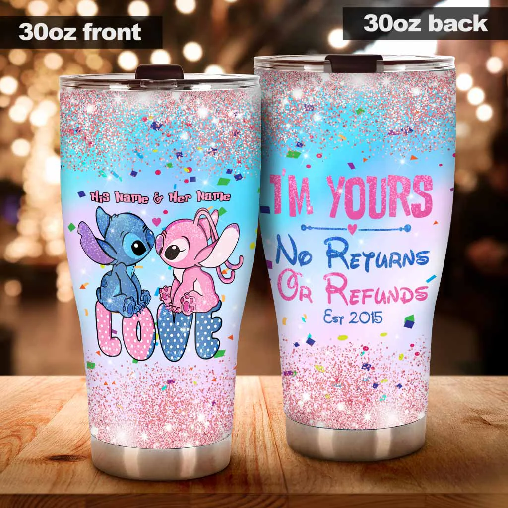 Sti I'm Yours No Returns Or Refunds - Personalized Stainless Steel Tumbler - Gift For Couples NL122 - Image 2