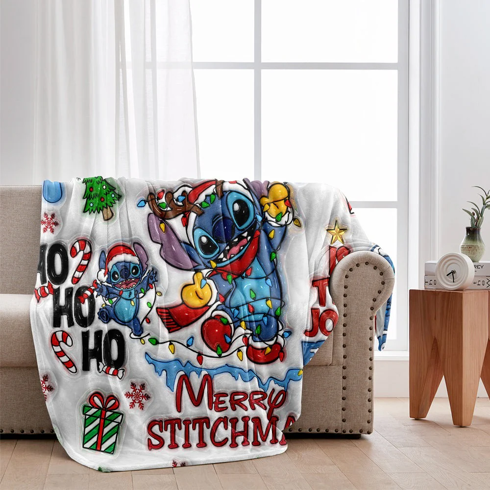Sti Is This Jolly Enough Merry Stitchmas - Personalized Blanket - Gift For Movie Fans NL122 - Image 2