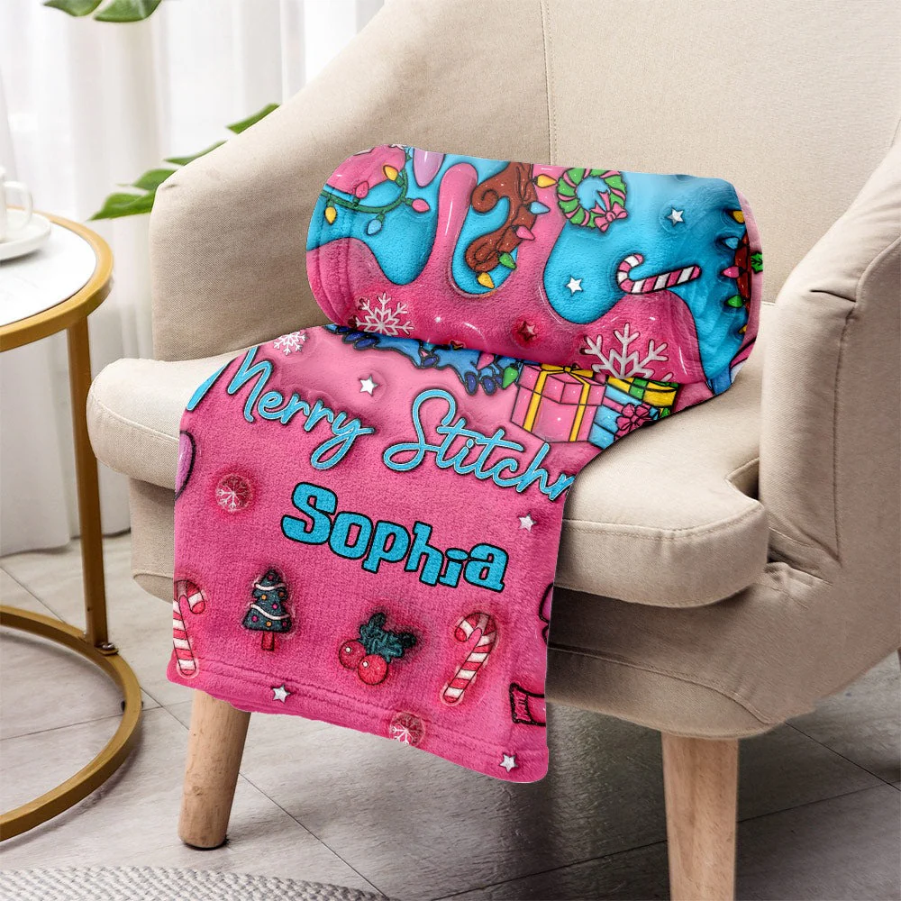 Sti Merry Stitchmas - Personalized Blanket - Christmas Gifts For Movie Fans NL122 - Image 3