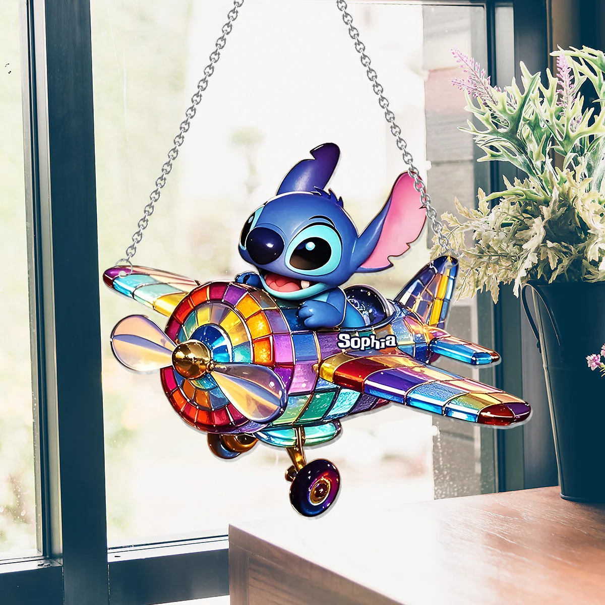 Sti Ohana Fly High  - Personalized Window Hanging Suncatcher Ornament - Funny Gifts NA94 - Image 5
