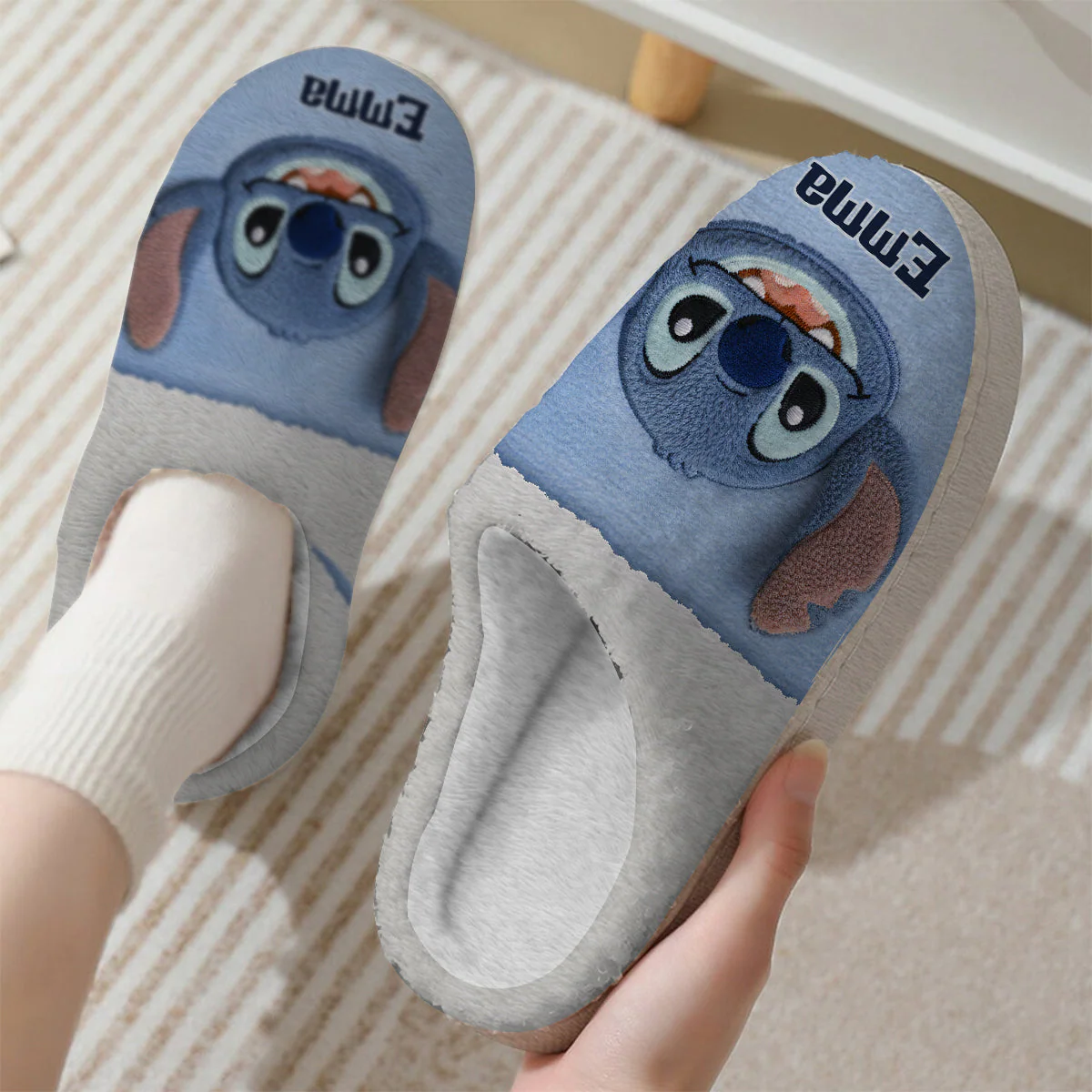 Sti Ohana Means Family Merry Christmas - Personalized Slippers - Gift For Family Members, Movie Fans NA94 - Image 3