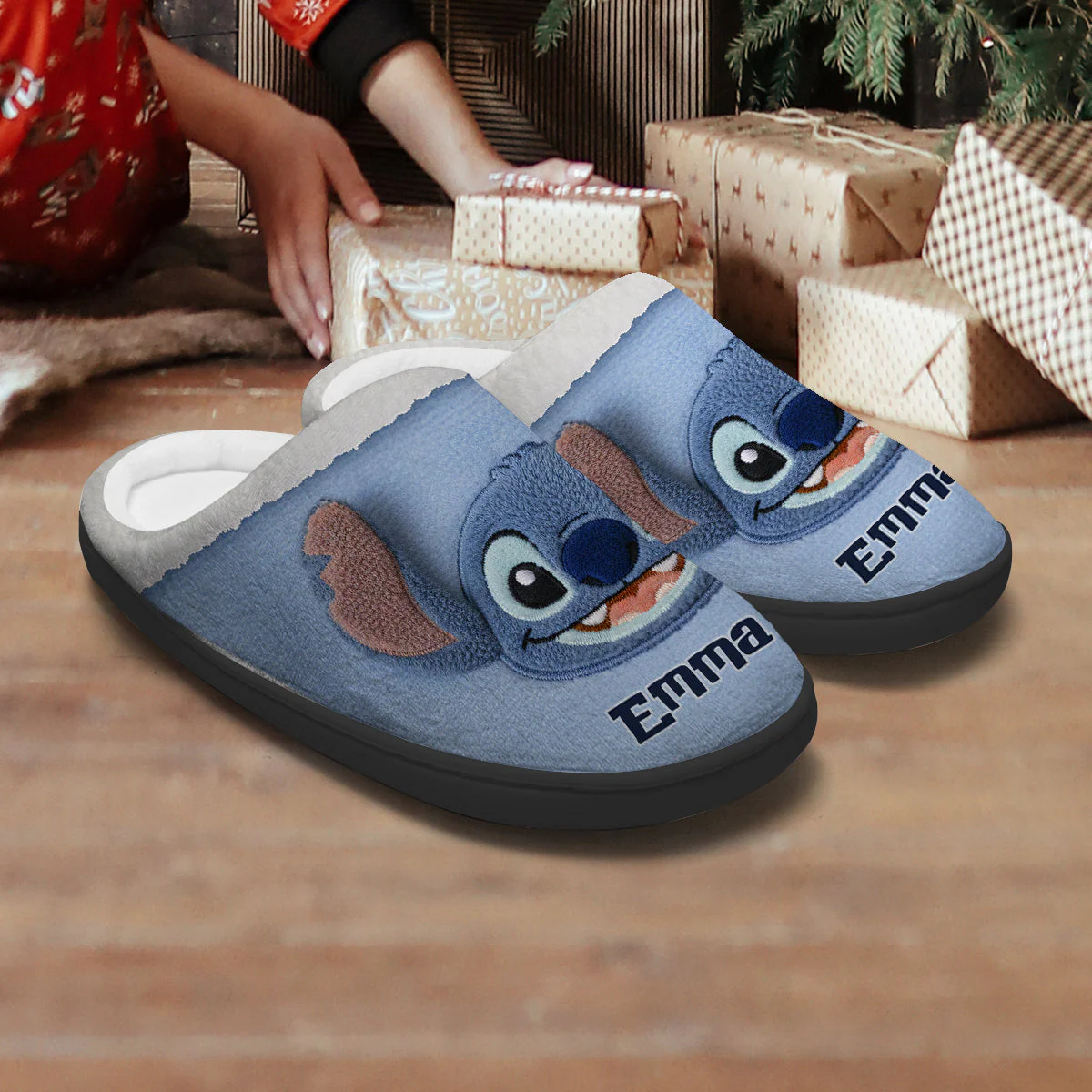 Sti Ohana Means Family Merry Christmas - Personalized Slippers - Gift For Family Members, Movie Fans NA94 - Image 4