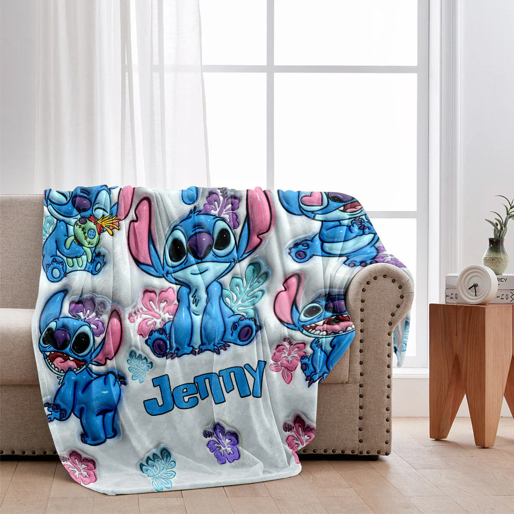 Sti Ohana Means Family - Personalized 3D Effect Blanket NL122 - Image 2