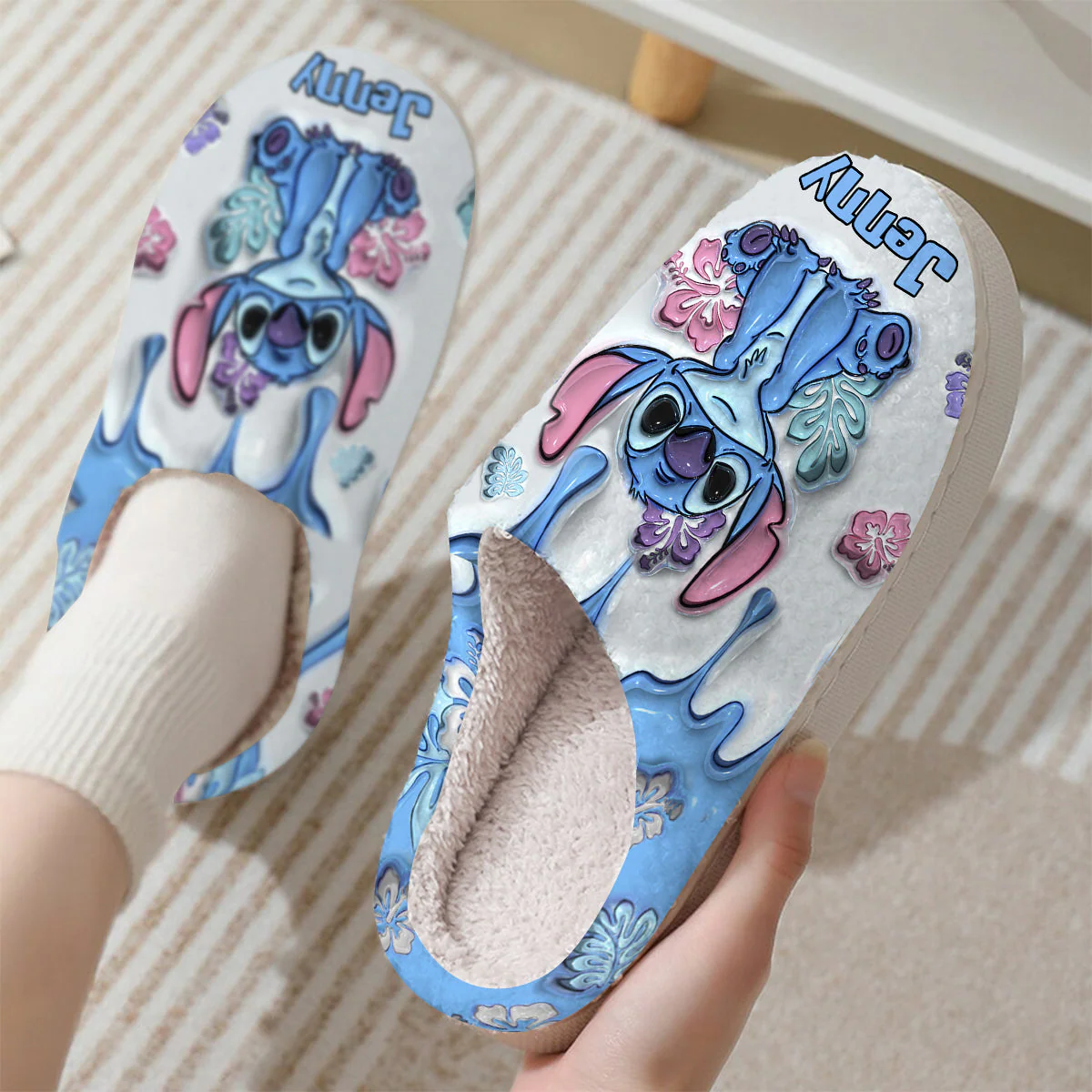 Sti Ohana Means Family - Personalized 3D Effect Slippers - Gift For Movie Fans NL122 - Image 3
