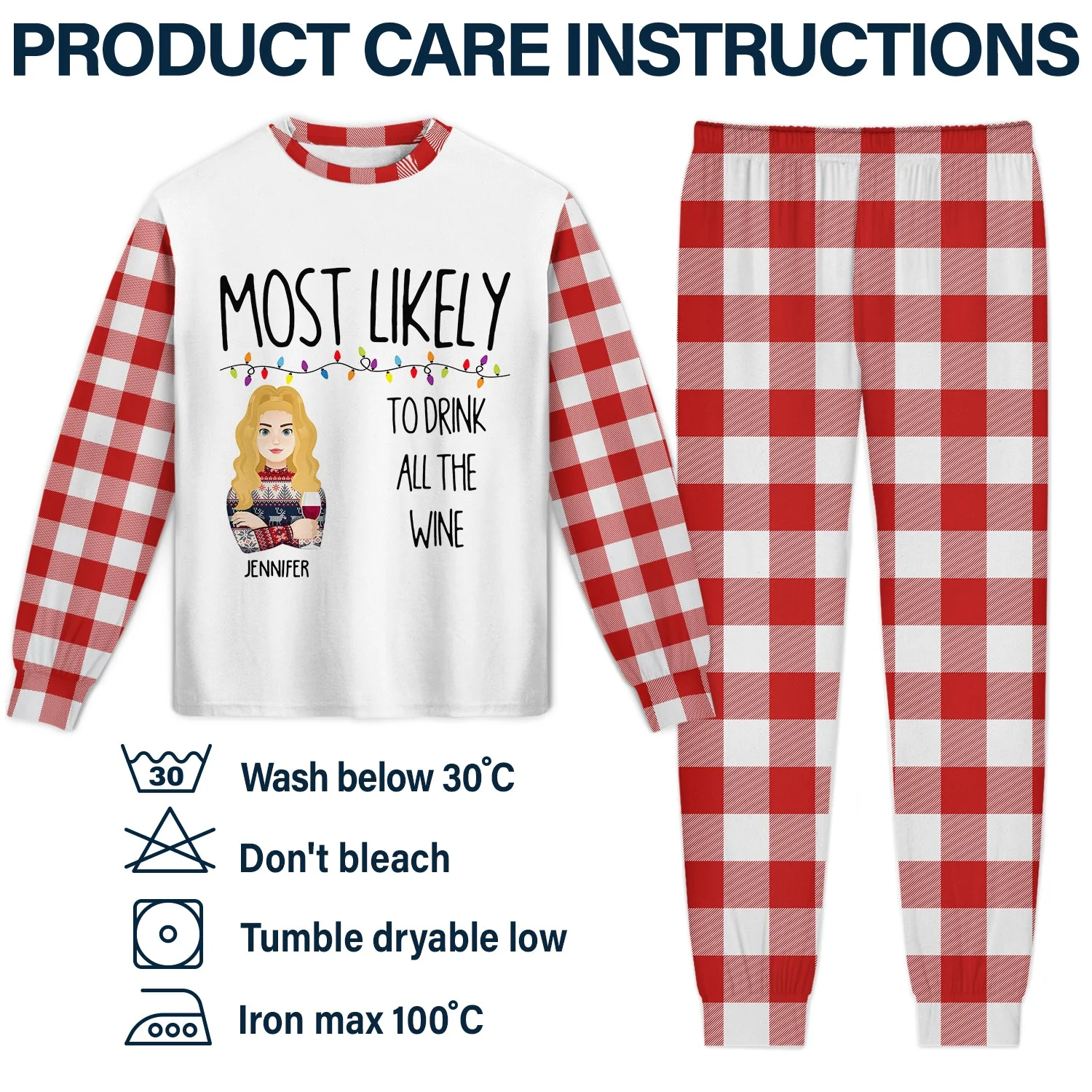 Custom Photo Pet Christmas Red Patterns - Personalized Unisex Pajamas Set - Gift For Pet Lovers, Pet Owners - NA94 - Image 7