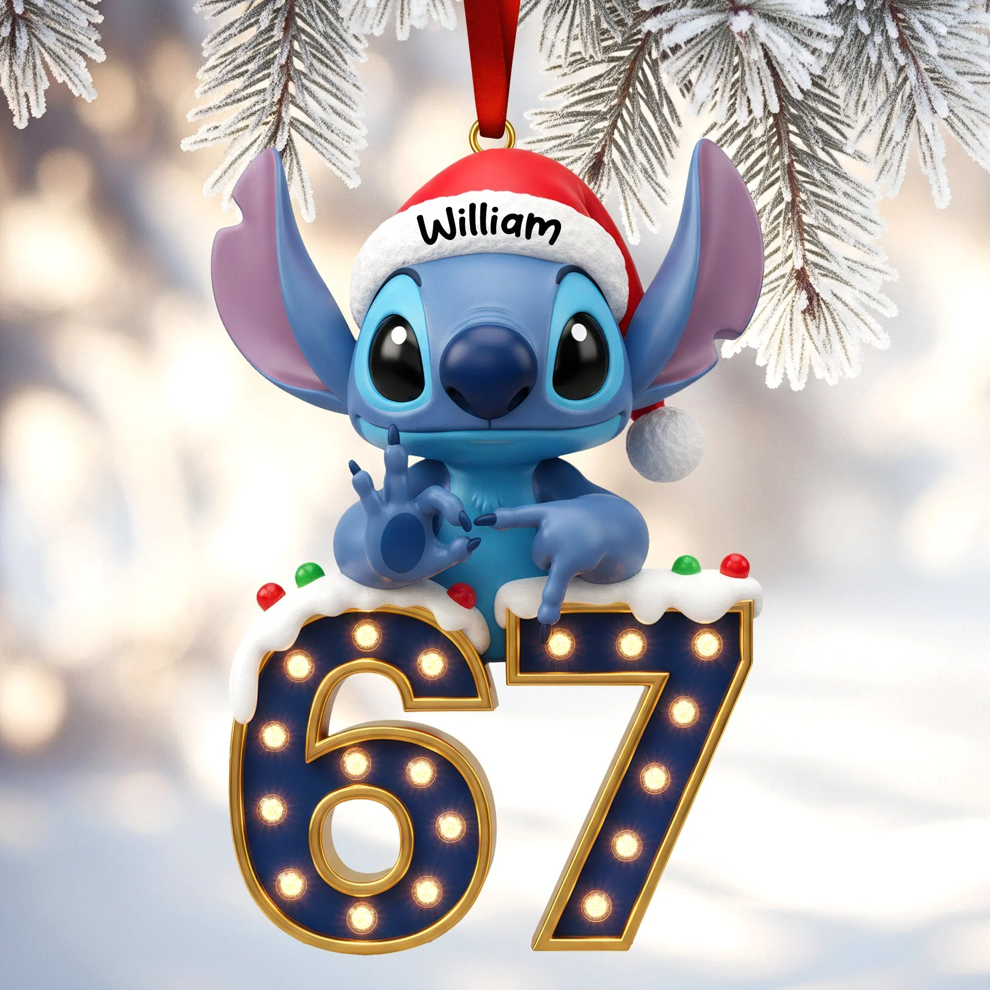 Sti Says Six Seven - Personalized Acrylic Ornament - Christmas Gift HH01 - Image 3