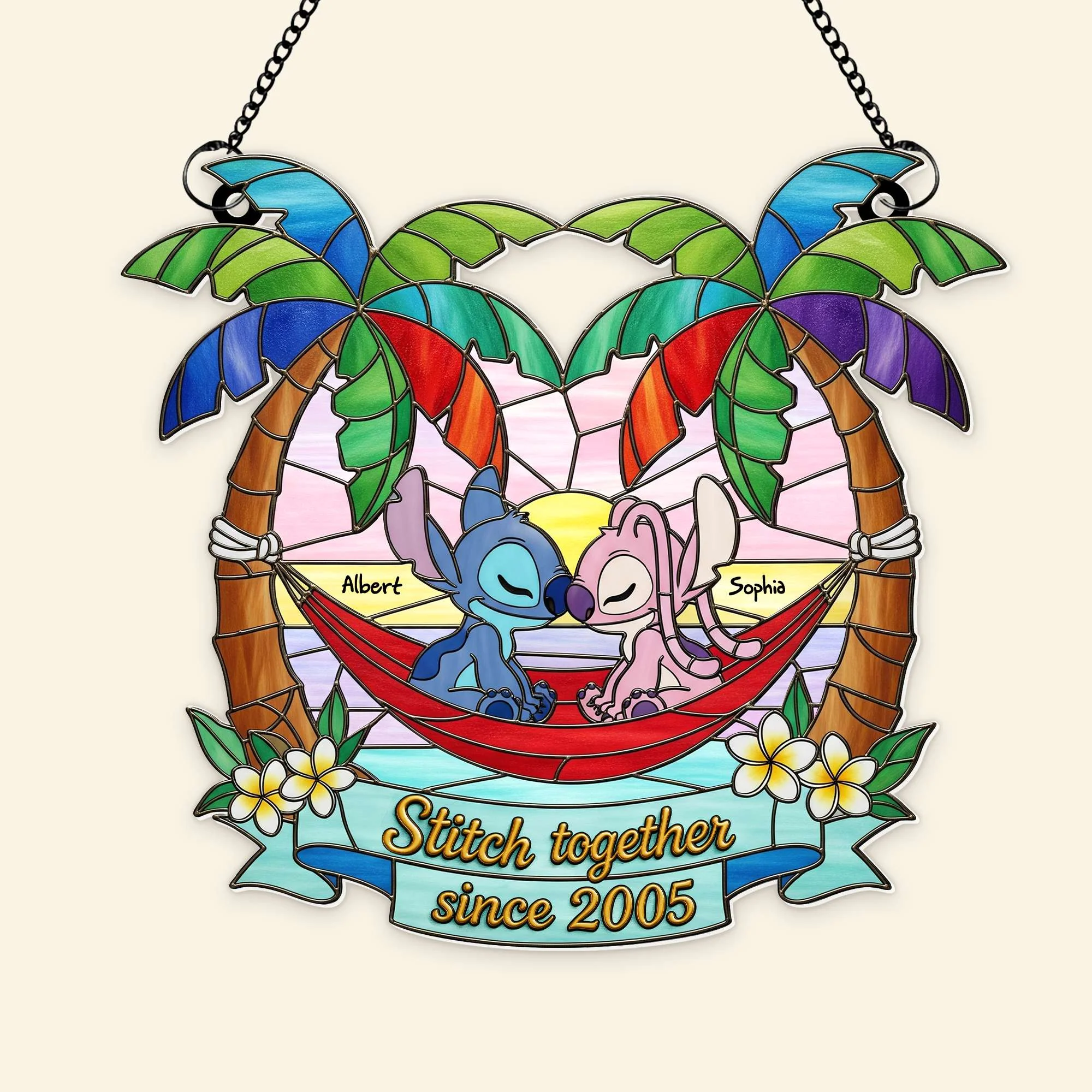 Sti Together Alien Monster - Personalized Window Hanging Suncatcher Ornament - Anniversary Gifts For Couples NA94 - Image 3
