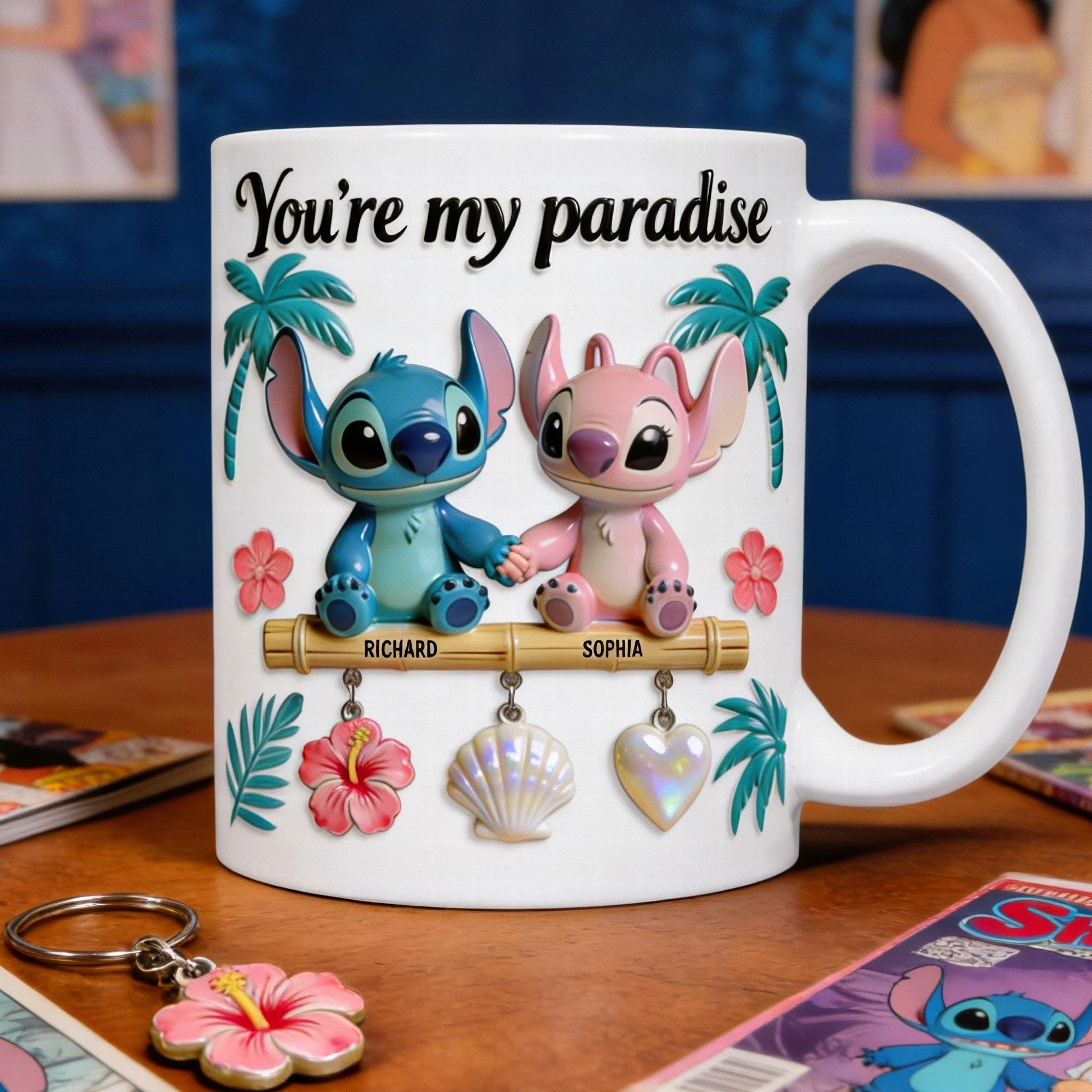 Sti You're My Paradise - Personalized White Edge-to-Edge Mug - Gift For Couple, Fan Movies HH01 - Image 4