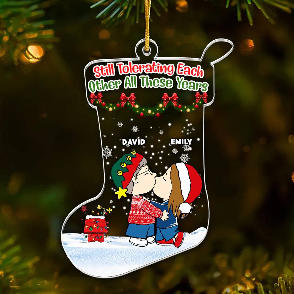 Still Tolerating Each Other - Personalized Acrylic Ornament - Christmas Gift For Couples | CL45 NL122 - Image 2