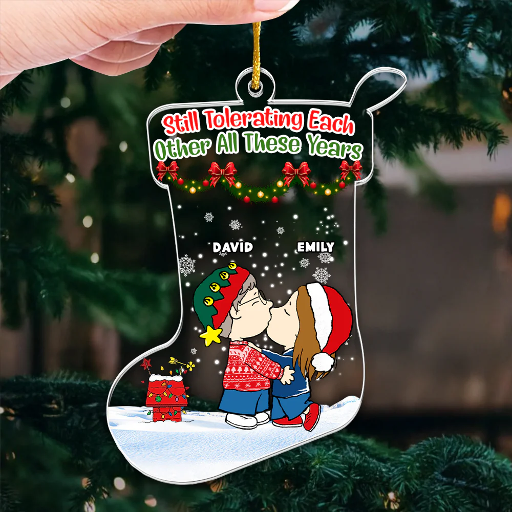 Still Tolerating Each Other - Personalized Acrylic Ornament - Christmas Gift For Couples | CL45 NL122 - Image 3